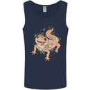 Gekko With Flowers Lizards Mens Vest Tank Top Navy Blue