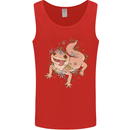 Gekko With Flowers Lizards Mens Vest Tank Top Red