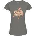 Gekko With Flowers Lizards Womens Petite Cut T-Shirt Charcoal