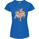 Gekko With Flowers Lizards Womens Petite Cut T-Shirt Royal Blue