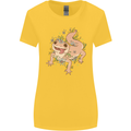 Gekko With Flowers Lizards Womens Wider Cut T-Shirt Yellow