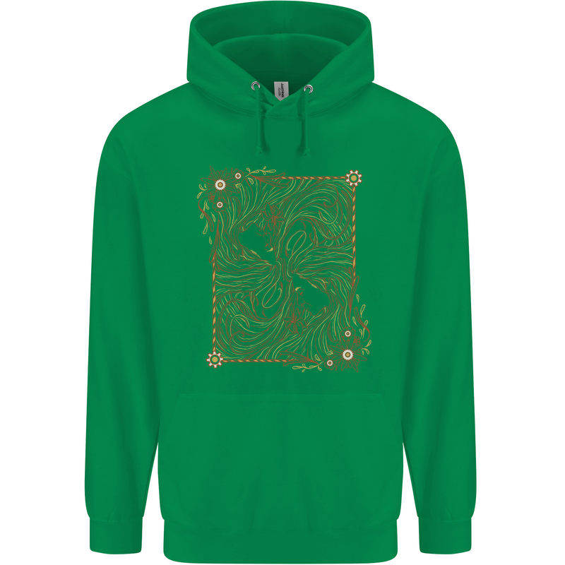 Gemini Faces Star Sign Astrological Zodiac Childrens Kids Hoodie Irish Green