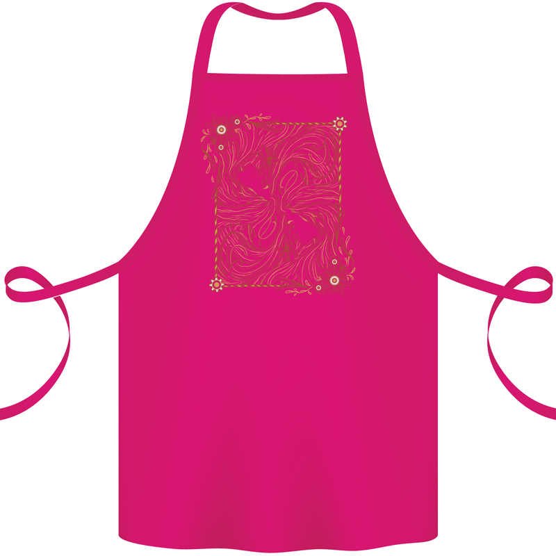 Gemini Faces Star Sign Astrological Zodiac Cotton Apron 100% Organic Pink