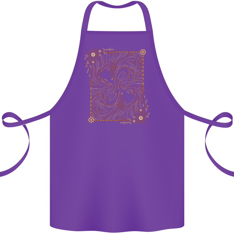 Gemini Faces Star Sign Astrological Zodiac Cotton Apron 100% Organic Purple
