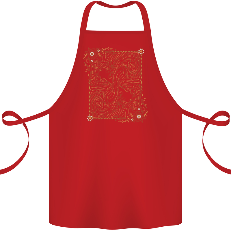 Gemini Faces Star Sign Astrological Zodiac Cotton Apron 100% Organic Red