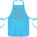 Gemini Faces Star Sign Astrological Zodiac Cotton Apron 100% Organic Turquoise