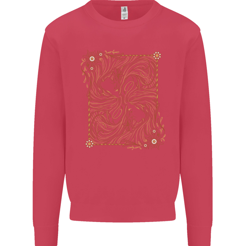 Gemini Faces Star Sign Astrological Zodiac Kids Sweatshirt Jumper Heliconia
