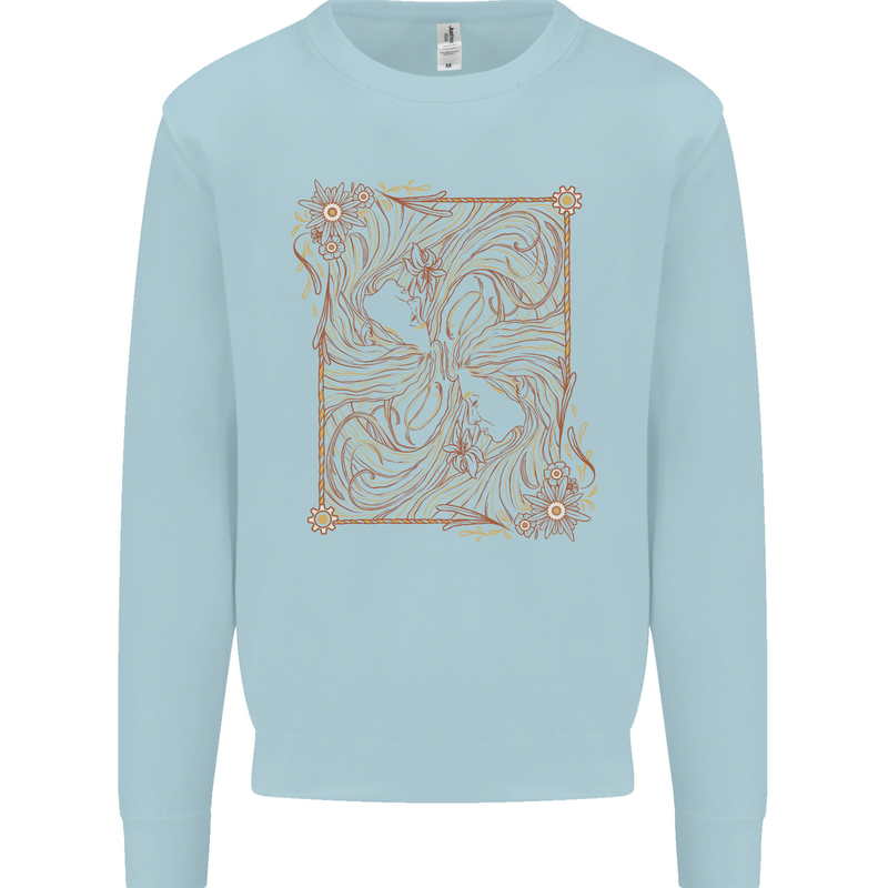 Gemini Faces Star Sign Astrological Zodiac Kids Sweatshirt Jumper Light Blue