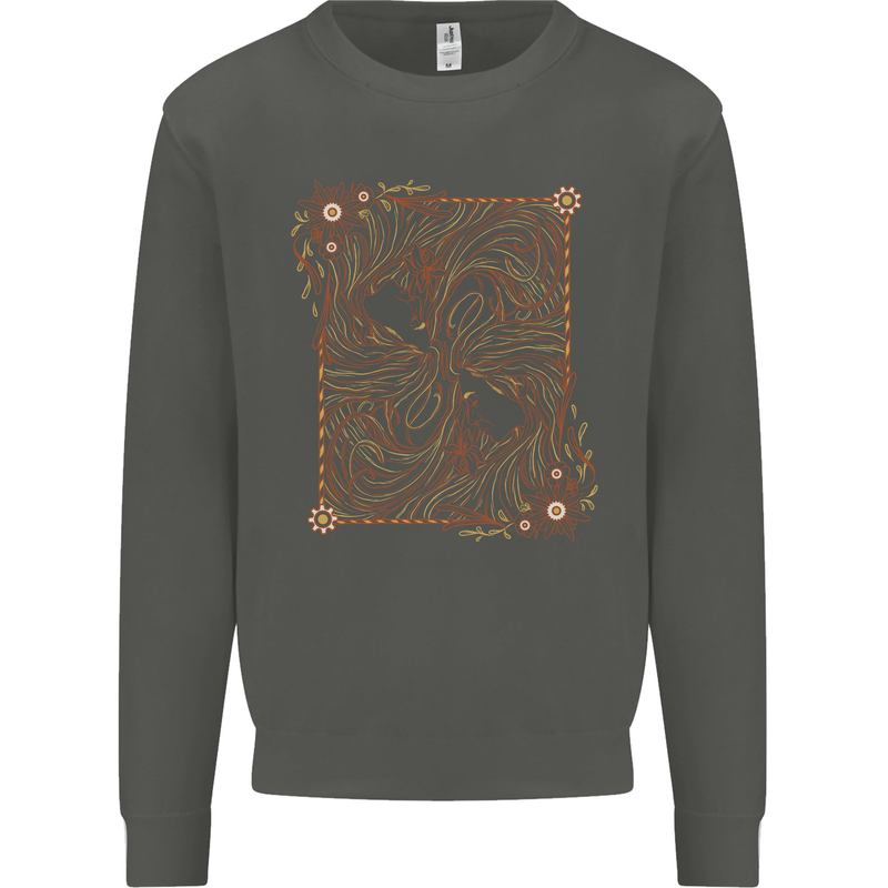 Gemini Faces Star Sign Astrological Zodiac Kids Sweatshirt Jumper Storm Grey