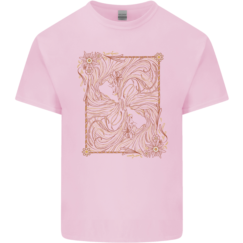 Gemini Faces Star Sign Astrological Zodiac Kids T-Shirt Childrens Light Pink