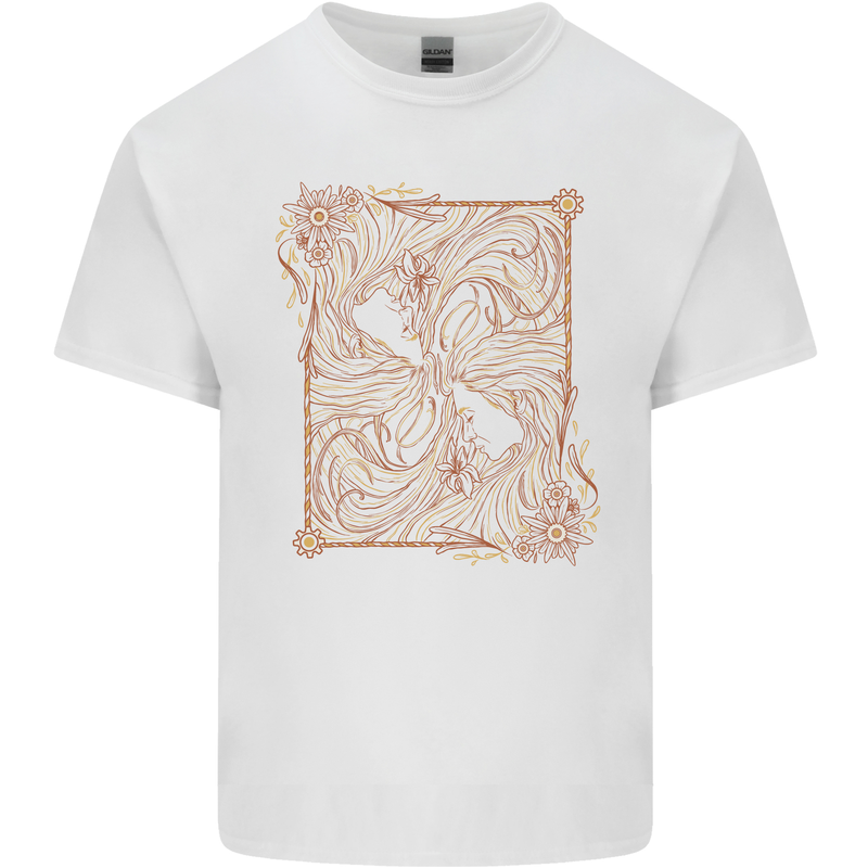 Gemini Faces Star Sign Astrological Zodiac Kids T-Shirt Childrens White