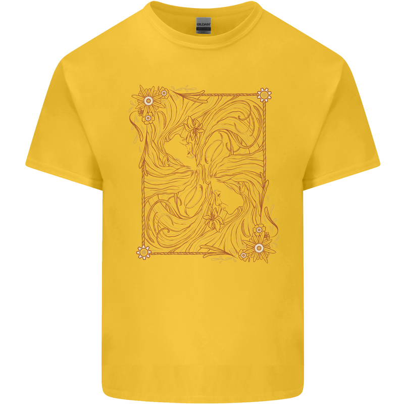 Gemini Faces Star Sign Astrological Zodiac Kids T-Shirt Childrens Yellow
