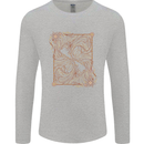 Gemini Faces Star Sign Astrological Zodiac Mens Long Sleeve T-Shirt Sports Grey