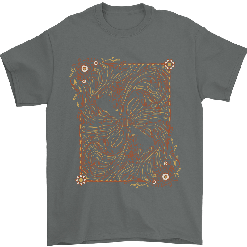 Gemini Faces Star Sign Astrological Zodiac Mens T-Shirt 100% Cotton Charcoal
