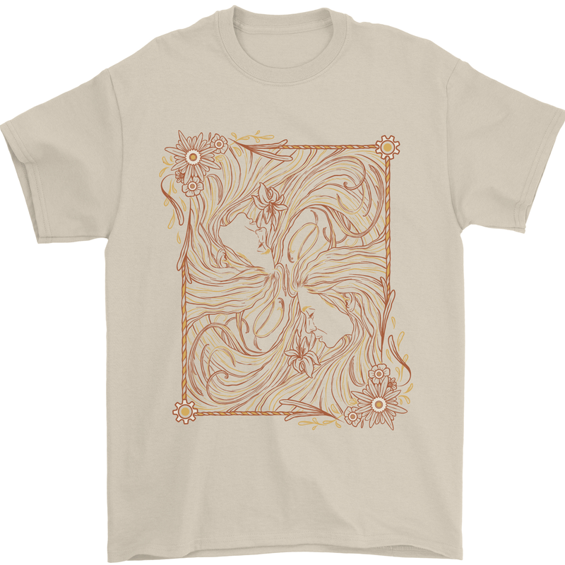 Gemini Faces Star Sign Astrological Zodiac Mens T-Shirt 100% Cotton Sand