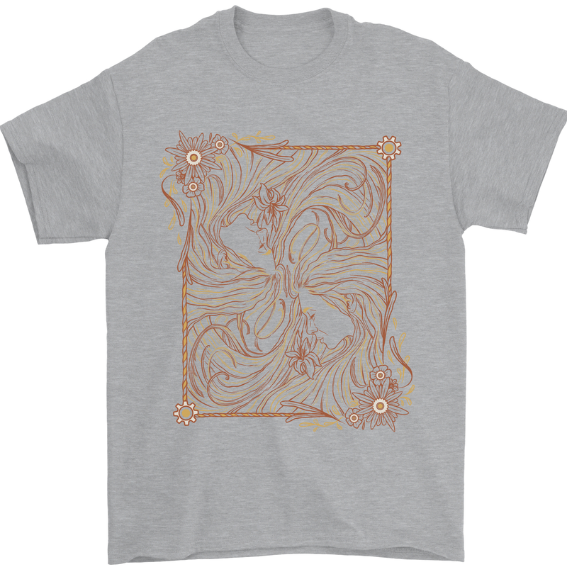 Gemini Faces Star Sign Astrological Zodiac Mens T-Shirt 100% Cotton Sports Grey