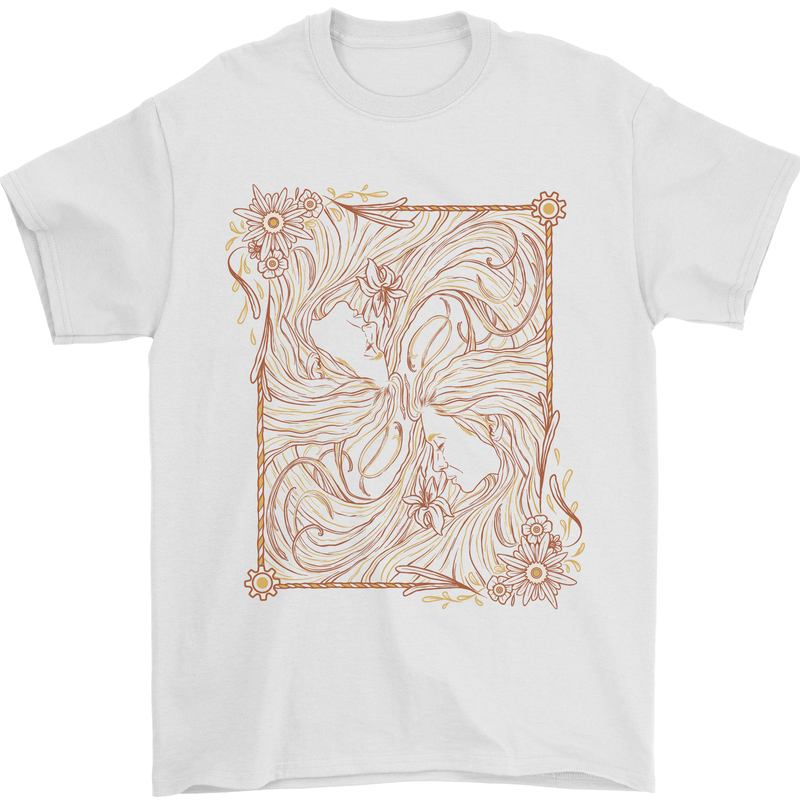 Gemini Faces Star Sign Astrological Zodiac Mens T-Shirt 100% Cotton White