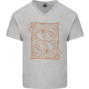 Gemini Faces Star Sign Astrological Zodiac Mens V-Neck Cotton T-Shirt Sports Grey