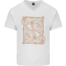 Gemini Faces Star Sign Astrological Zodiac Mens V-Neck Cotton T-Shirt White
