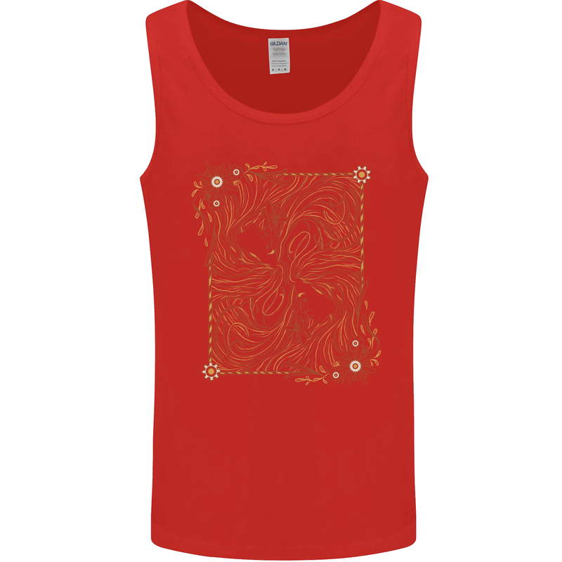 Gemini Faces Star Sign Astrological Zodiac Mens Vest Tank Top Red