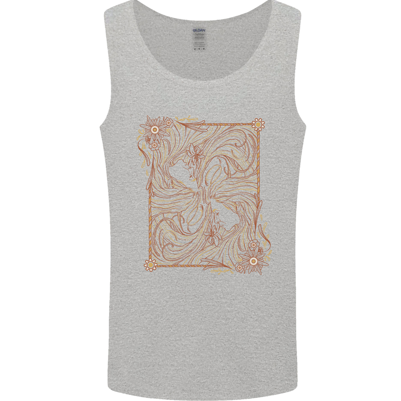 Gemini Faces Star Sign Astrological Zodiac Mens Vest Tank Top Sports Grey