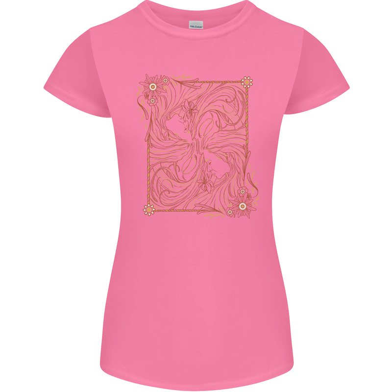 Gemini Faces Star Sign Astrological Zodiac Womens Petite Cut T-Shirt Azalea