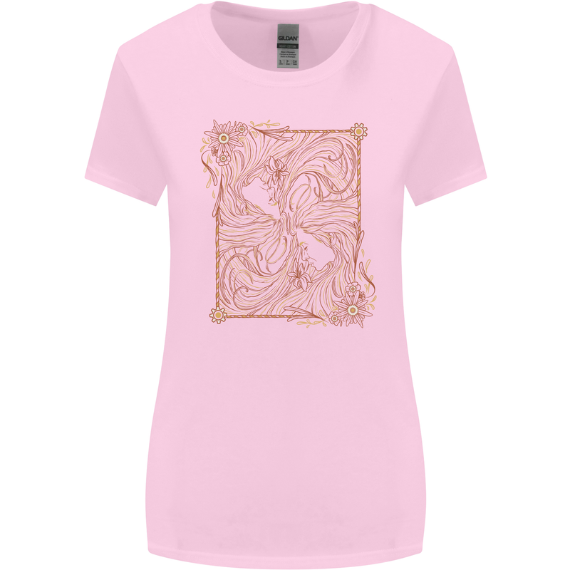 Gemini Faces Star Sign Astrological Zodiac Womens Wider Cut T-Shirt Light Pink