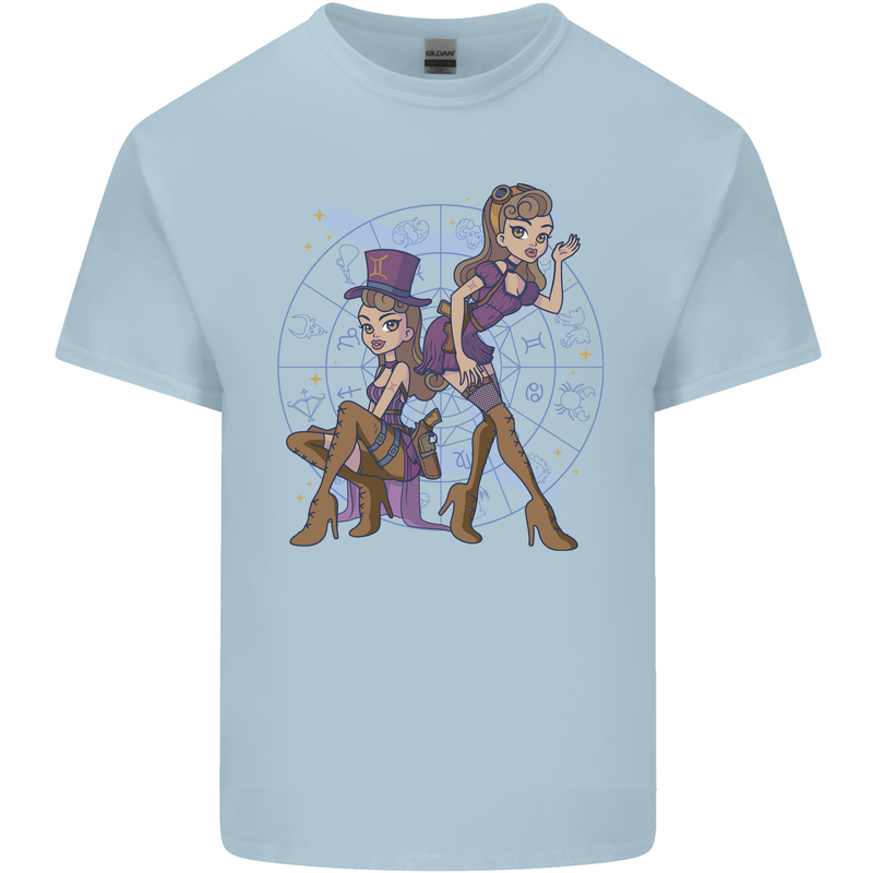 Gemini Star Sign Astrological Zodiac Kids T-Shirt Childrens Light Blue