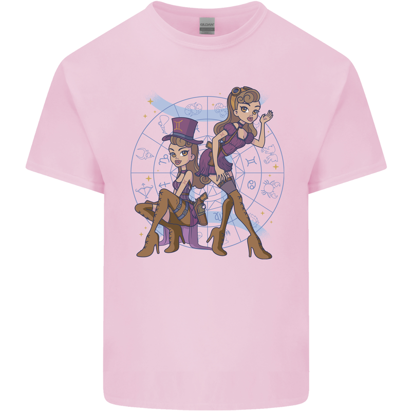 Gemini Star Sign Astrological Zodiac Kids T-Shirt Childrens Light Pink