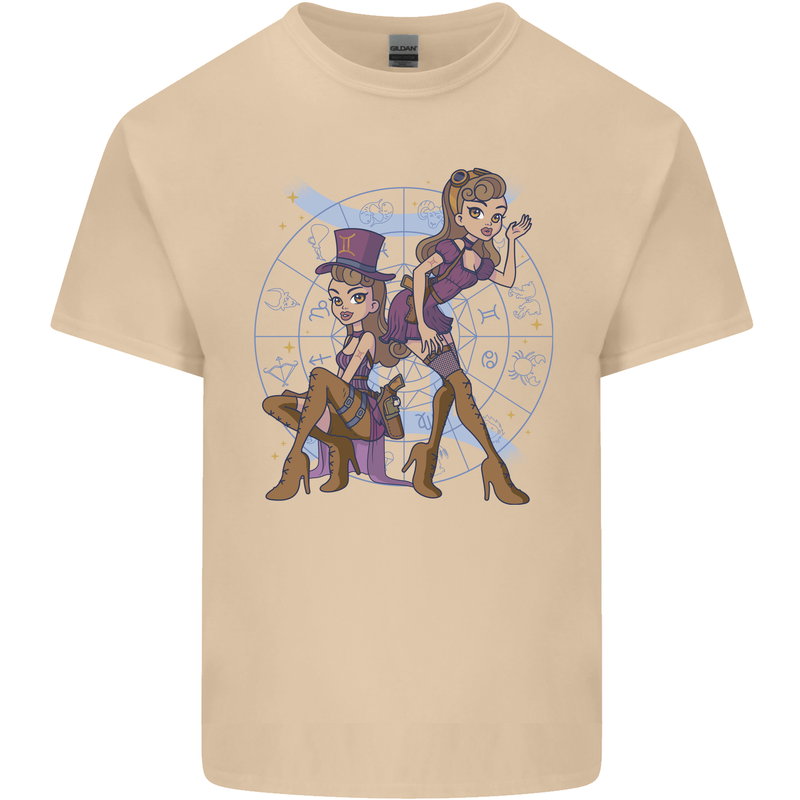 Gemini Star Sign Astrological Zodiac Mens Cotton T-Shirt Tee Top Sand