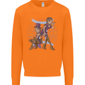 Gemini Star Sign Astrological Zodiac Mens Sweatshirt Jumper Orange