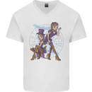 Gemini Star Sign Astrological Zodiac Mens V-Neck Cotton T-Shirt White