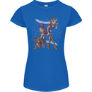 Gemini Star Sign Astrological Zodiac Womens Petite Cut T-Shirt Royal Blue