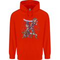 Gemini Star Sign Zodiac Astrological Childrens Kids Hoodie Bright Red