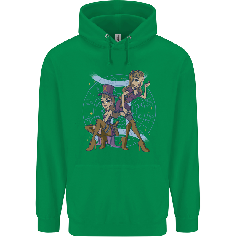 Gemini Star Sign Zodiac Astrological Childrens Kids Hoodie Irish Green