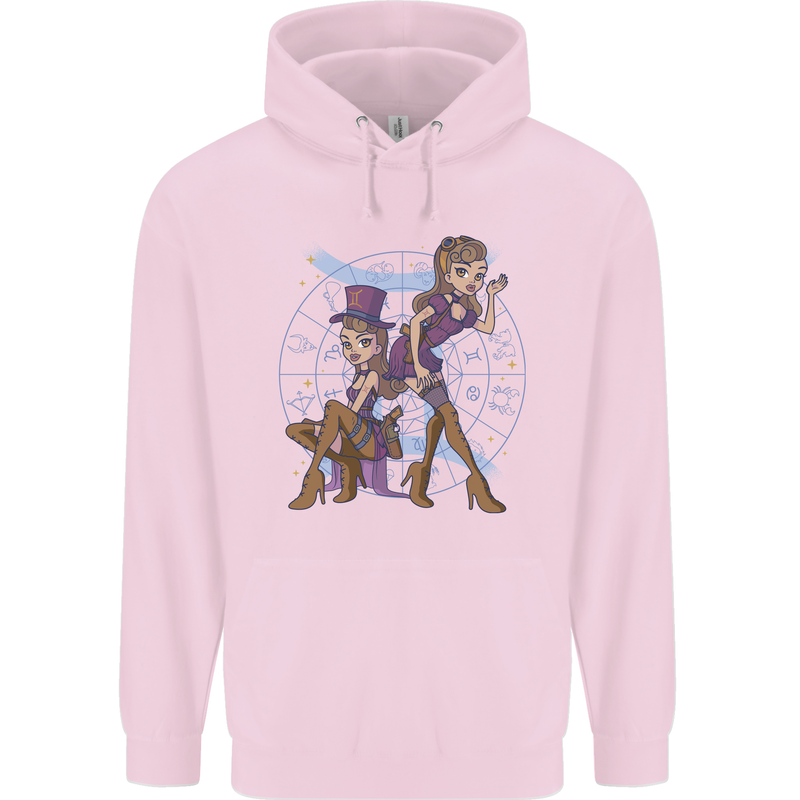 Gemini Star Sign Zodiac Astrological Childrens Kids Hoodie Light Pink