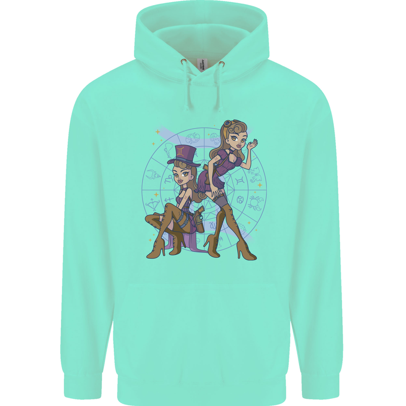 Gemini Star Sign Zodiac Astrological Childrens Kids Hoodie Peppermint