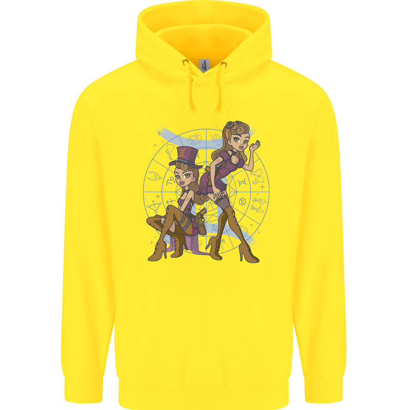 Gemini Star Sign Zodiac Astrological Childrens Kids Hoodie Yellow