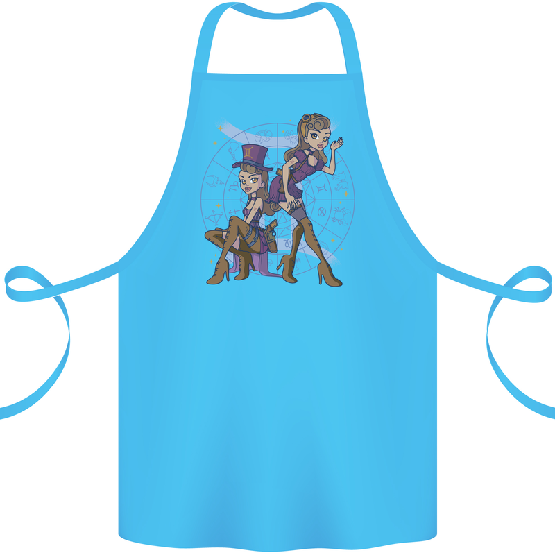 Gemini Star Sign Zodiac Astrological Cotton Apron 100% Organic Turquoise