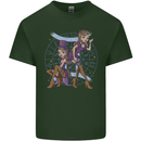 Gemini Star Sign Zodiac Astrological Mens Cotton T-Shirt Tee Top Forest Green