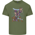 Gemini Star Sign Zodiac Astrological Mens Cotton T-Shirt Tee Top Military Green