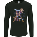 Gemini Star Sign Zodiac Astrological Mens Long Sleeve T-Shirt Black