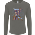 Gemini Star Sign Zodiac Astrological Mens Long Sleeve T-Shirt Charcoal