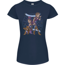 Gemini Star Sign Zodiac Astrological Womens Petite Cut T-Shirt Navy Blue