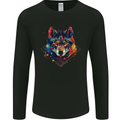 Geometric Wolf Wolves Mens Long Sleeve T-Shirt Black