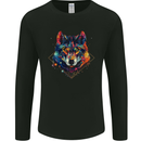 Geometric Wolf Wolves Mens Long Sleeve T-Shirt Black