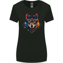 Geometric Wolf Wolves Womens Wider Cut T-Shirt Black