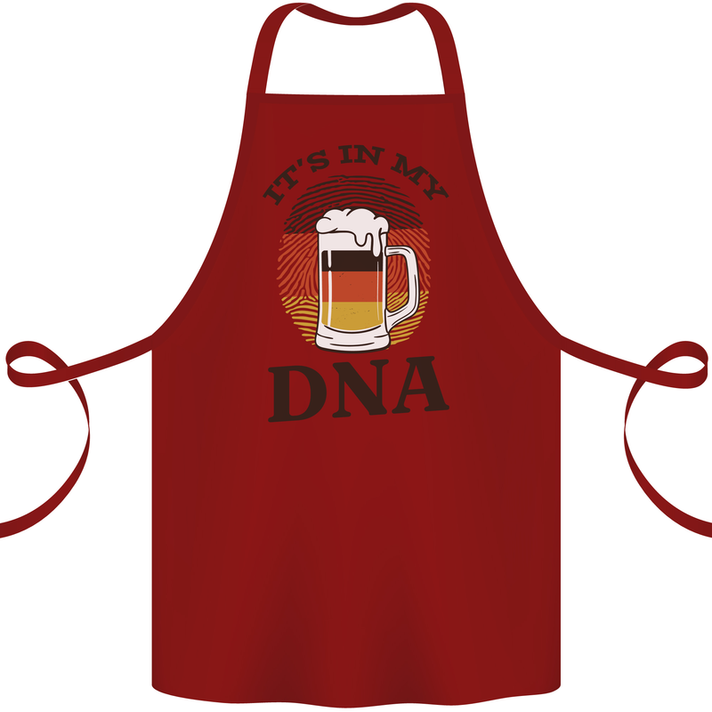 German Beer It's in My DNA Funny Germany Cotton Apron 100% Organic Maroon