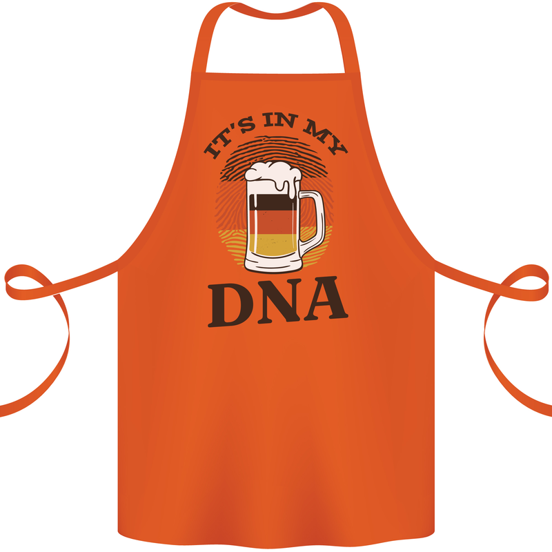 German Beer It's in My DNA Funny Germany Cotton Apron 100% Organic Orange