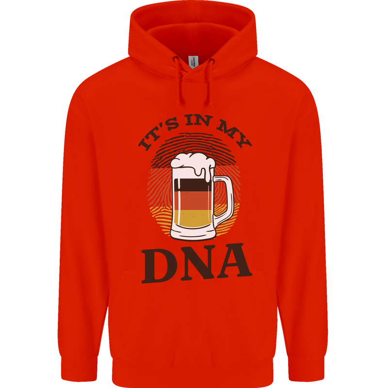 German Beer It's in My DNA Funny Germany Mens 80% Cotton Hoodie Bright Red